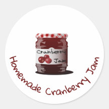 Homemade Cranberry Jam Jar Stickers
