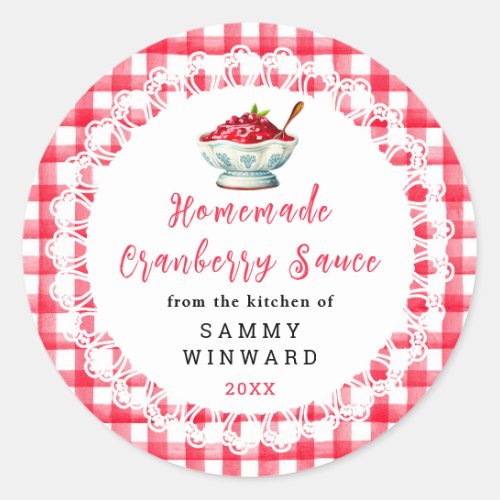 Homemade Cranberry Sauce Canning Label
