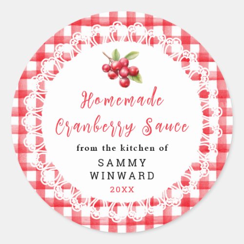 Homemade Cranberry Sauce Jar Label