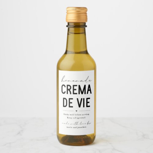 Homemade Crema de Vie Eggnog Bottle Label