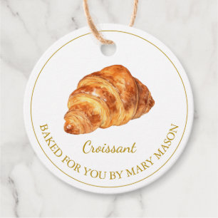 Homemade Croissant Favor Tags White