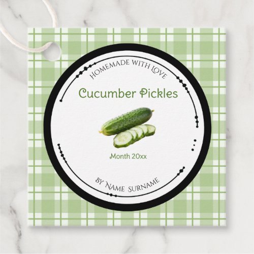 Homemade Cucumber Pickle Green Label Hang Tag