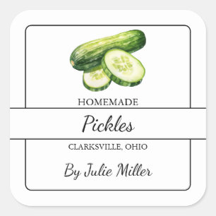 Homemade Cucumber Pickles Square Label