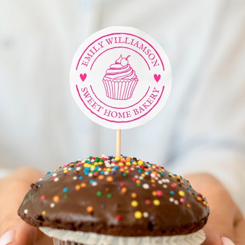 Homemade Cupcake Bakery Logo  Name Personalized Self_inking Stamp