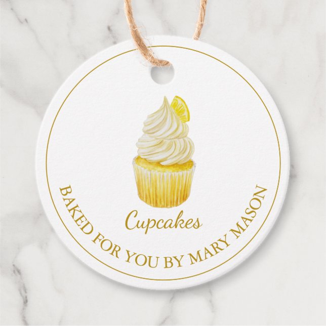 Homemade Cupcakes Favor Tags | White (Front)