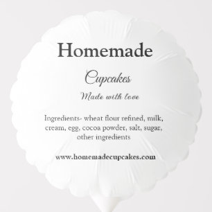 Homemade cupcakes made with love add text website balloon