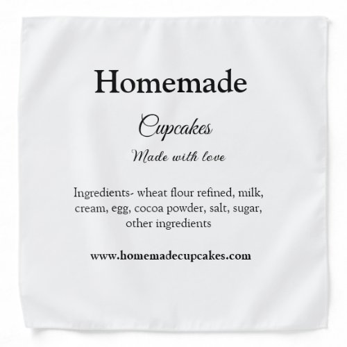 Homemade cupcakes made with love add text website bandana