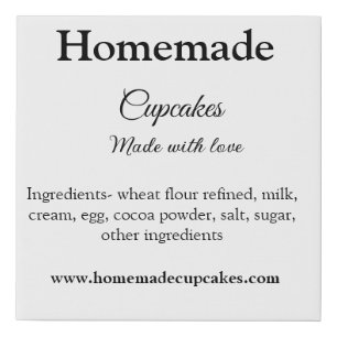 Homemade cupcakes made with love add text website faux canvas print