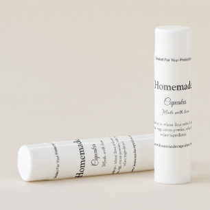 Homemade cupcakes made with love add text website lip balm