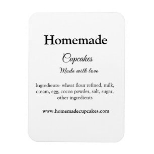 Homemade cupcakes made with love add text website magnet