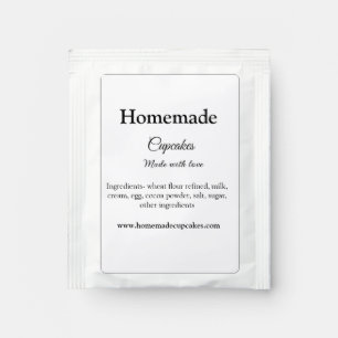 Homemade cupcakes made with love add text website tea bag drink mix
