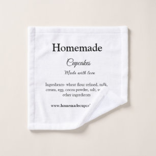 Homemade cupcakes made with love add text website wash cloth