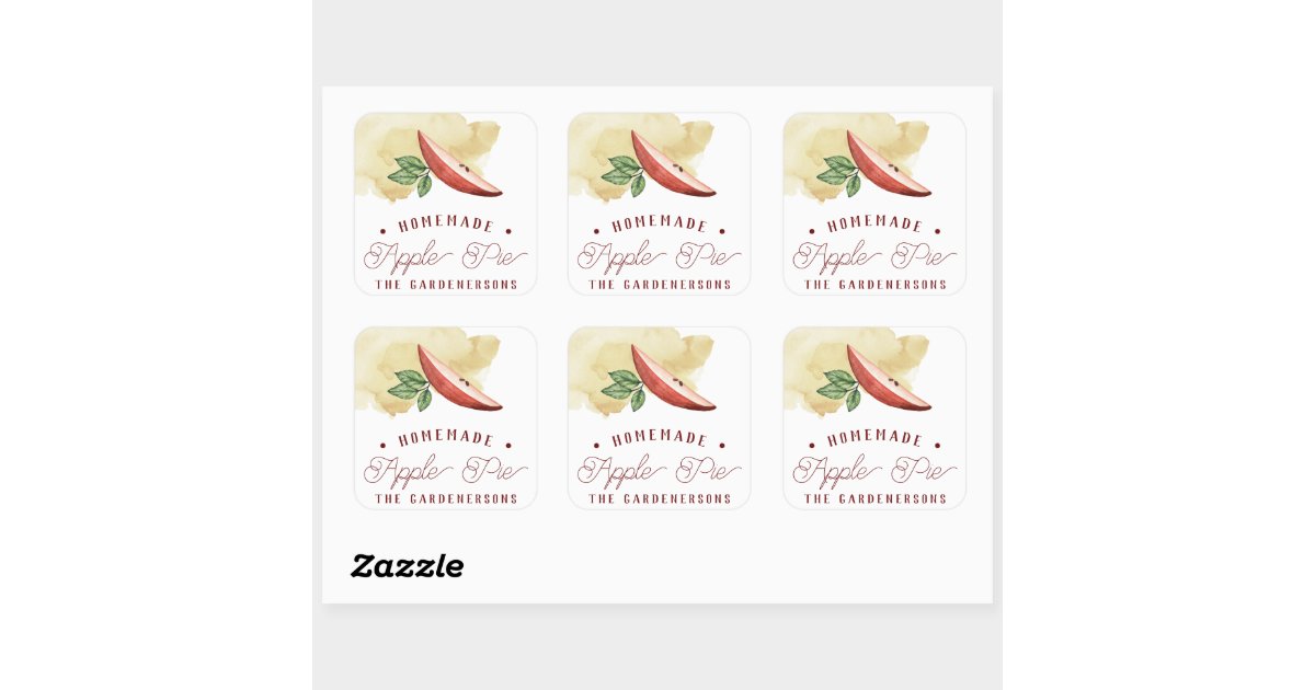 Homemade Custom Apple Pie Labels | Zazzle