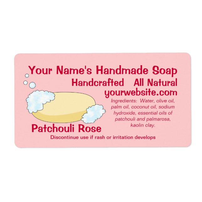 Homemade Custom Soap Labels Template (Front)