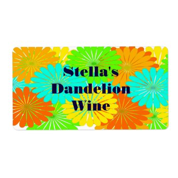 Homemade Dandelion Wine Custom Festive Gift Labels by layooper at Zazzle