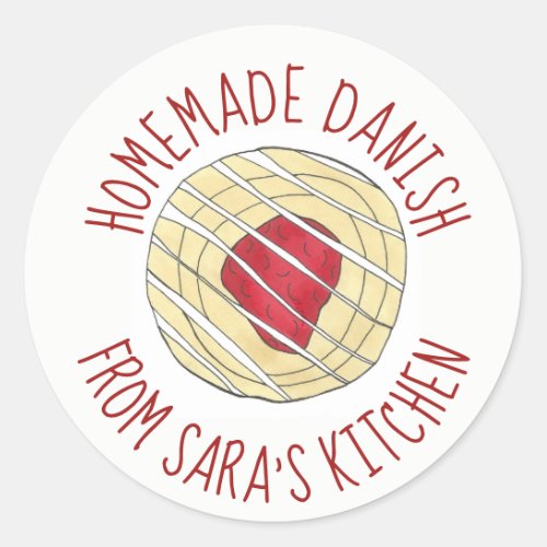 Homemade Danish Baked By Pastry Chef Bakery Classic Round Sticker