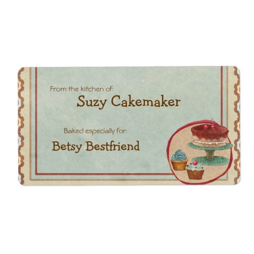 Homemade Dessert Treats Personalized Labels
