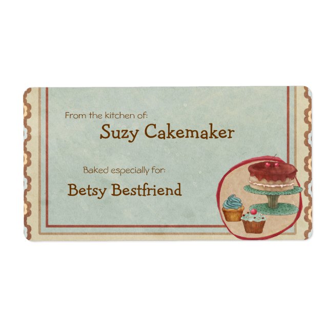 Homemade Dessert Treats Personalized Labels (Front)