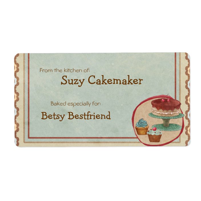 Homemade Dessert Treats Personalized Labels