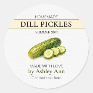Homemade Dill Pickle Canning Labels / Stickers