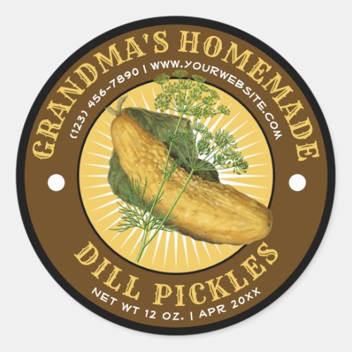 Homemade Dill Pickles Antique Label Template