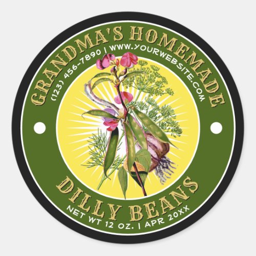 Homemade Dilly Beans Label Template