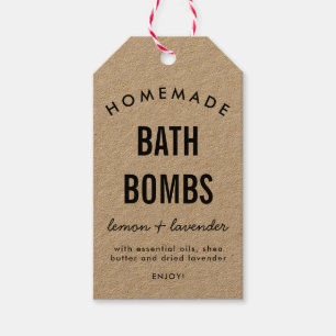 Homemade DIY bath bomb packaging label