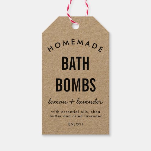 Homemade DIY bath bomb packaging label