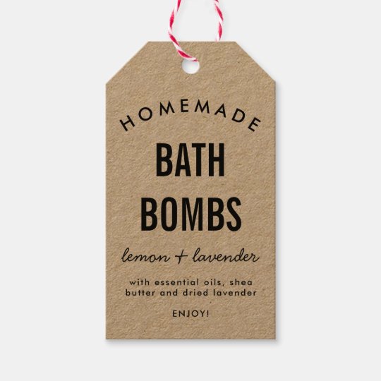Homemade DIY bath bomb packaging label
