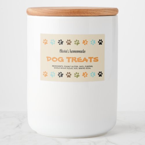 Homemade Dog Treats Food Label