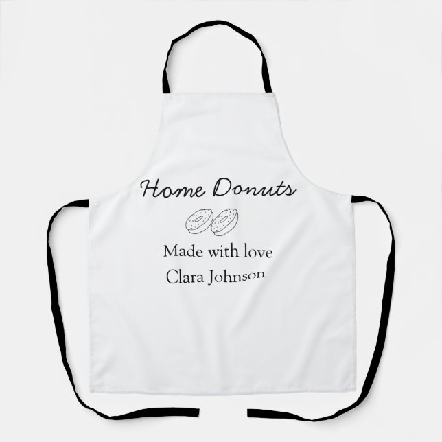 Homemade donuts bakery add your text name custom   apron (Front)