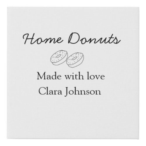 Homemade donuts bakery add your text name custom   faux canvas print