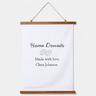 Homemade donuts bakery add your text name custom hanging tapestry