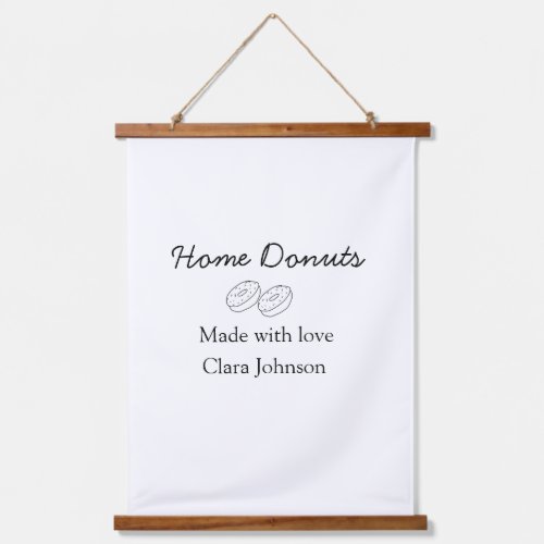 Homemade donuts bakery add your text name custom   hanging tapestry