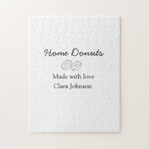 Homemade donuts bakery add your text name custom jigsaw puzzle
