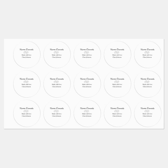 Homemade donuts bakery add your text name custom   labels (Sheet)
