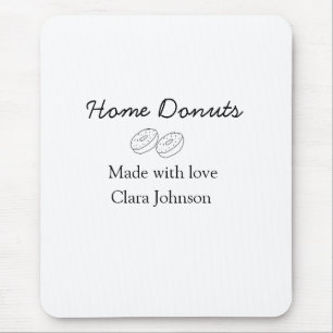 Homemade donuts bakery add your text name custom mouse pad