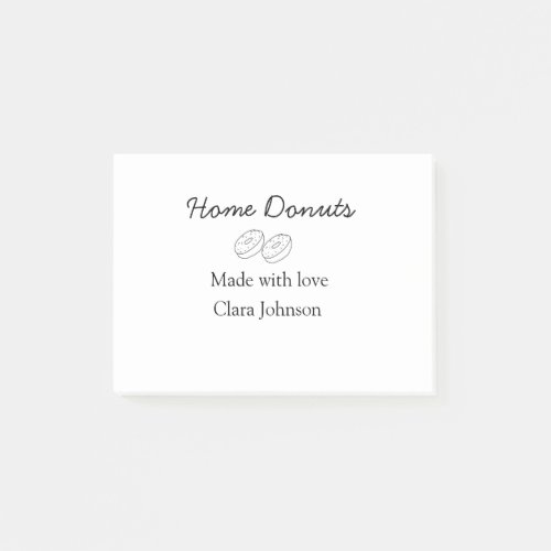 Homemade donuts bakery add your text name custom   post_it notes