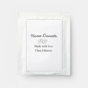 Homemade donuts bakery add your text name custom tea bag drink mix