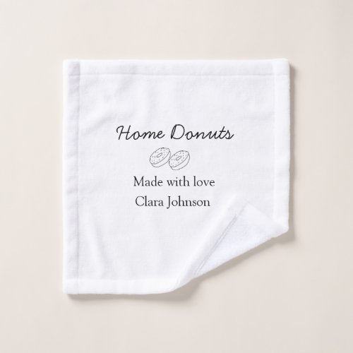 Homemade donuts bakery add your text name custom   wash cloth