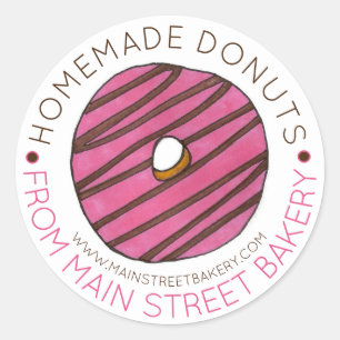 Homemade Donuts Doughnuts Baked Made with Love By Classic Round Sticker