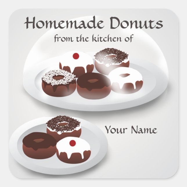 Homemade Donuts Label Sticker (Front)