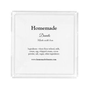 Homemade donuts made with love add text website acrylic tray