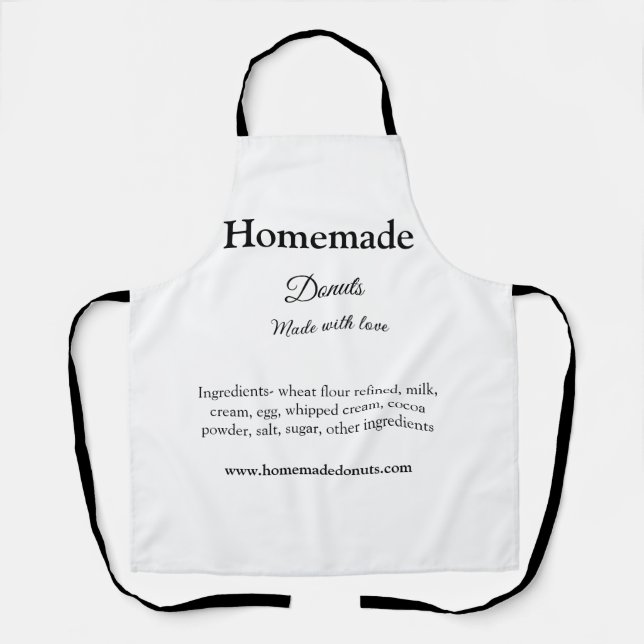 Homemade donuts made with love add text website apron (Front)