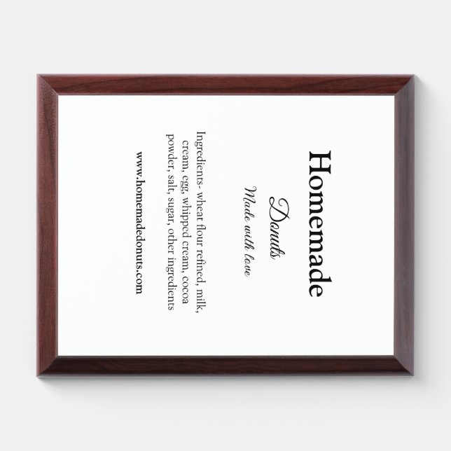 Homemade donuts made with love add text website award plaque (Horizontal)
