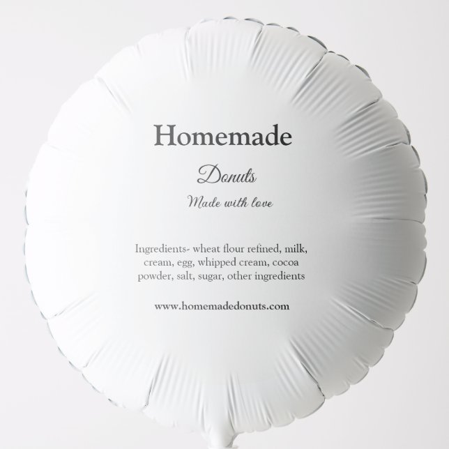 Homemade donuts made with love add text website balloon (Front)