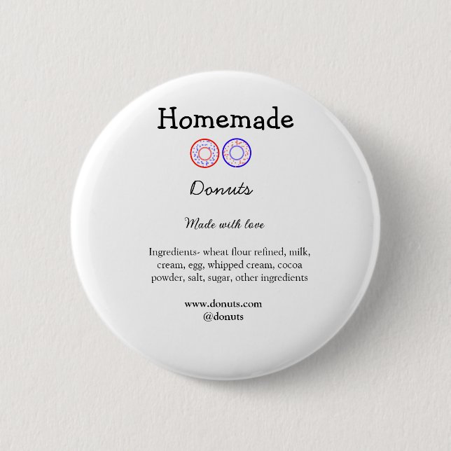 Homemade donuts made with love add text website button (Front)