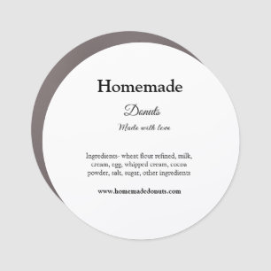 Homemade donuts made with love add text website car magnet
