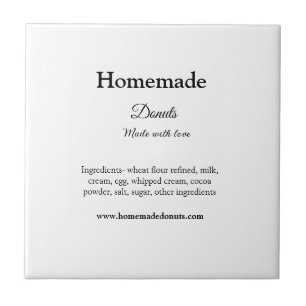 Homemade donuts made with love add text website ceramic tile