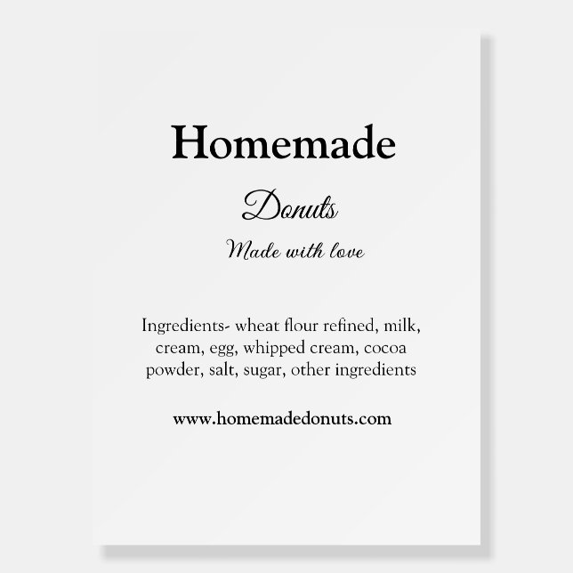 Homemade donuts made with love add text website foam board (Front)